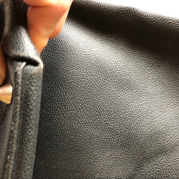 Dooney & Bourke Black Leather Tote Red Interior - Picture 6 of 8